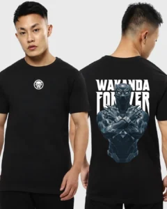 Men's Black The King Graphic Printed T-shirt